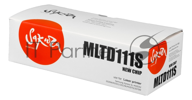 Картридж SAKURA MLTD111S-N для Samsung Xpress SL-M2020/ 2022/ 2026/ 2070/ 2071/ 2074/ 2077, черный, 1000 к. (обновленный чип)