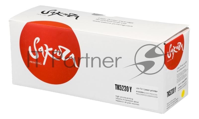 Картридж SAKURA TK5230Y для Kyocera Mita ECOSYS p5021cdn/ p5021cdw/ p5221cdn/ p5521cdw, желтый, 2 200 к.