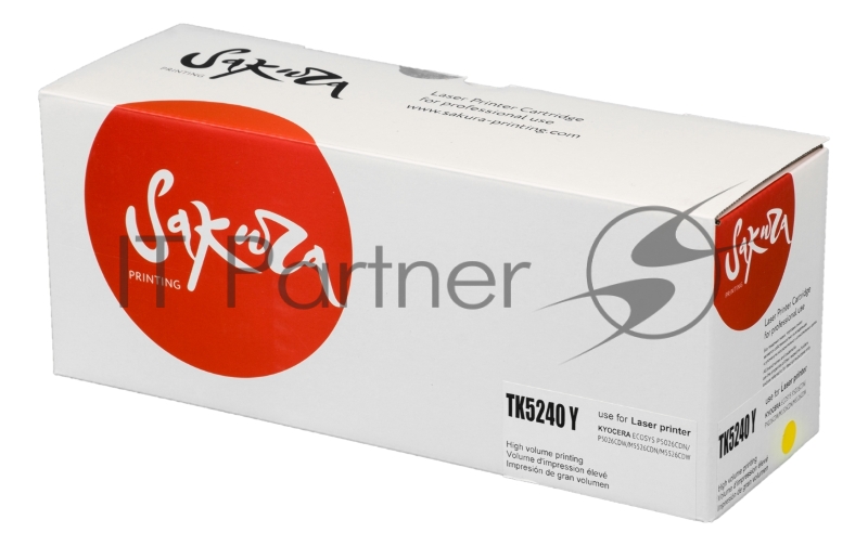 Картридж SAKURA TK5240Y для Kyocera Mita ECOSYS p5026cdn/ p5026cdw/ m5526cdn/ m5526cdw, желтый, 3 000к.