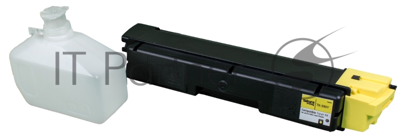 Картридж SAKURA TK590Y для Kyocera Mita FS-C2026/C2126MFP, желтый, 5000 к.