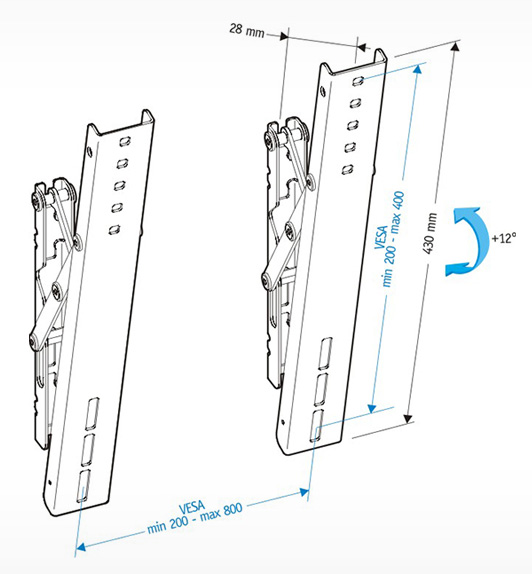 Кронштейн для телевизора Holder PTS-4011 металлик 37-65 макс.60кг настенный наклон