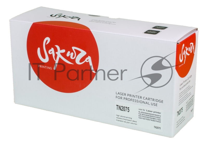 Картридж SAKURA TN2075/2000/2025/2050/350 для Brother HL-2030/2040/2070 FAX-2820/2920 MFC-7220/7420/7820 DCP 7000/7010/7025, 2500 к.