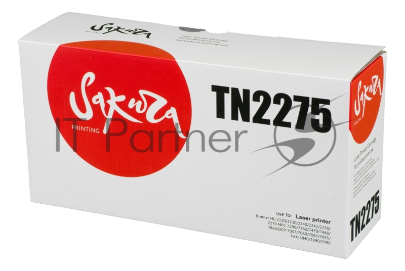 Картридж SAKURA TN2275/TN450 для Brother HL-2220/2230/2240/2242/2250/22 MFC-7290/7360/7470/7460/7860 DCP-7057/7060/7065/7055 FAX-2840/2890/2990, 2600 к