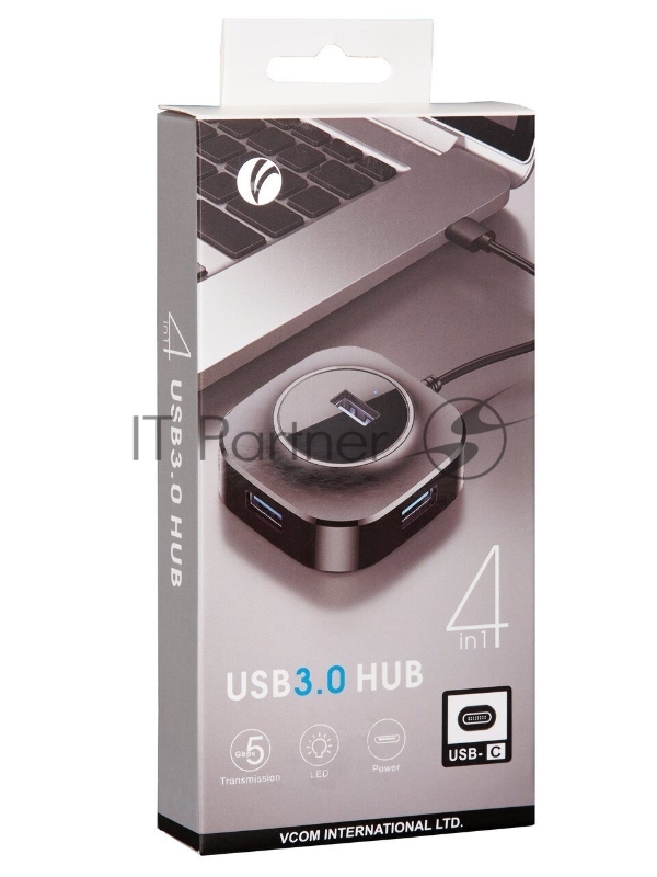 Кабель-концентратор TypeC USB3.0----4 USB3.0 +microUSB 0.3m VCOM (DH307C)