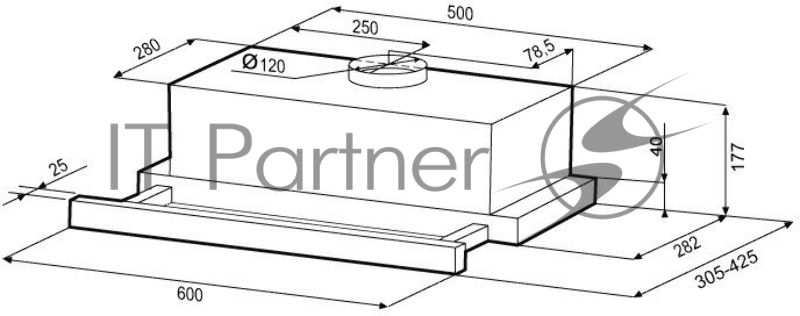Вытяжка Krona Kamilla 600 GLASS BK