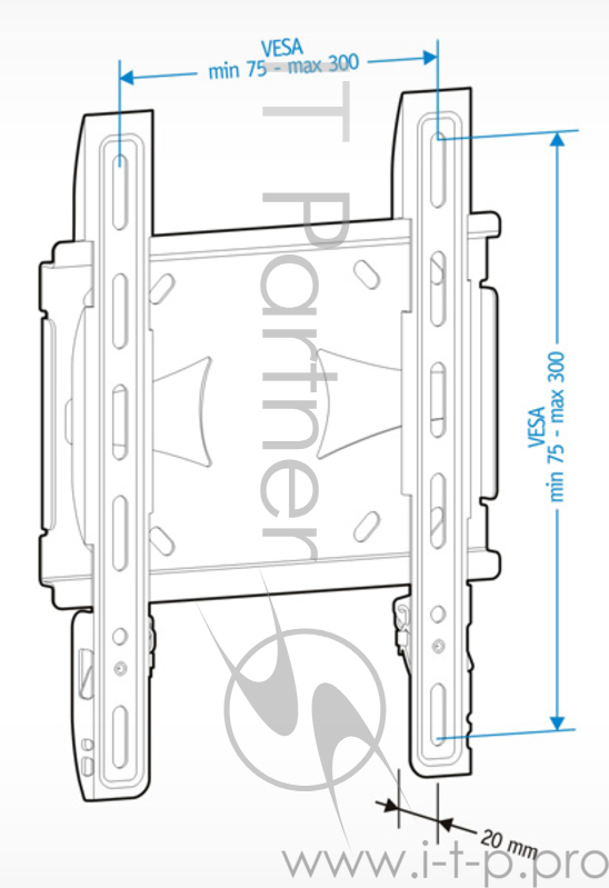 Кронштейн для телевизора Holder LCDS-5045 металлик 19-40 макс.45кг настенный фиксированный