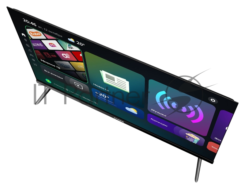 Телевизор LED Hyundai 43 H-LED43FS5004 Салют ТВ черный FULL HD 60Hz DVB-T DVB-T2 DVB-C DVB-S DVB-S2 USB WiFi Smart TV (RUS)