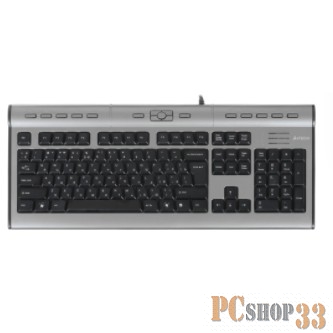 Клавиатура A4Tech KLS-7MUU серебристый/черный USB slim Multimedia