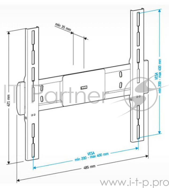 Кронштейн для телевизора Holder LCD-F4611 черный 32-65 макс.40кг настенный фиксированный
