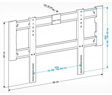Кронштейн для телевизора Holder LCD-F6604 черный 42-65 макс.45кг настенный фиксированный