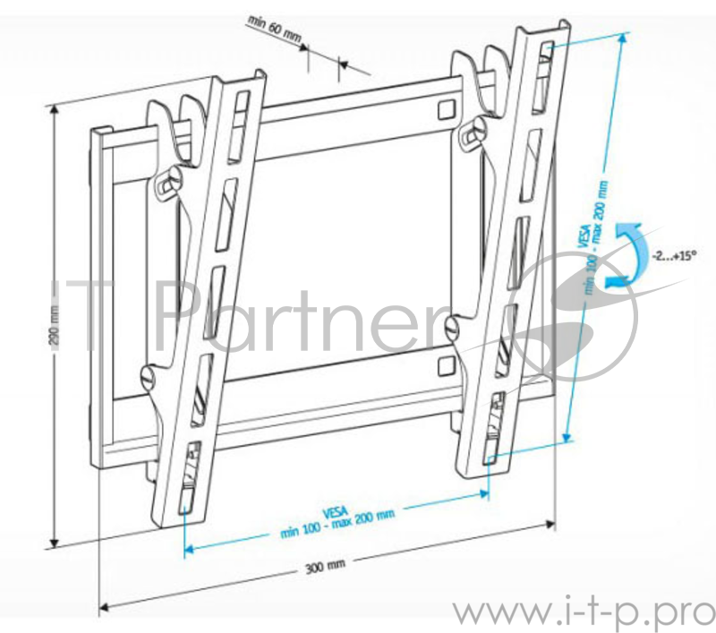 Кронштейн для телевизора Holder LCD-T2609 черный 22-47 макс.40кг настенный наклон