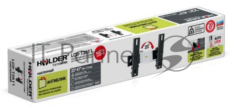 Кронштейн для телевизора Holder LCD-T2611 черный 22-47 макс.30кг настенный наклон