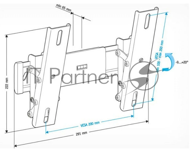 Кронштейн для телевизора Holder LCD-T2611 черный 22-47 макс.30кг настенный наклон