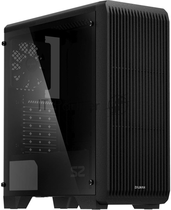 ZALMAN S2 TG, ATX, BLACK, TEMPERED GLASS WINDOW, 2x3.5, 2x2.5, 2xUSB2.0, 1xUSB3.0, FRONT 2x120mm