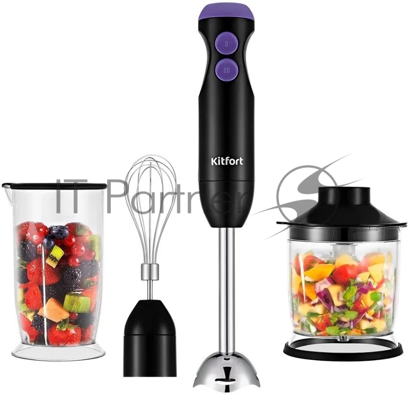 Блендер погружной Kitfort КТ-3041-1 черный/фиолетовый