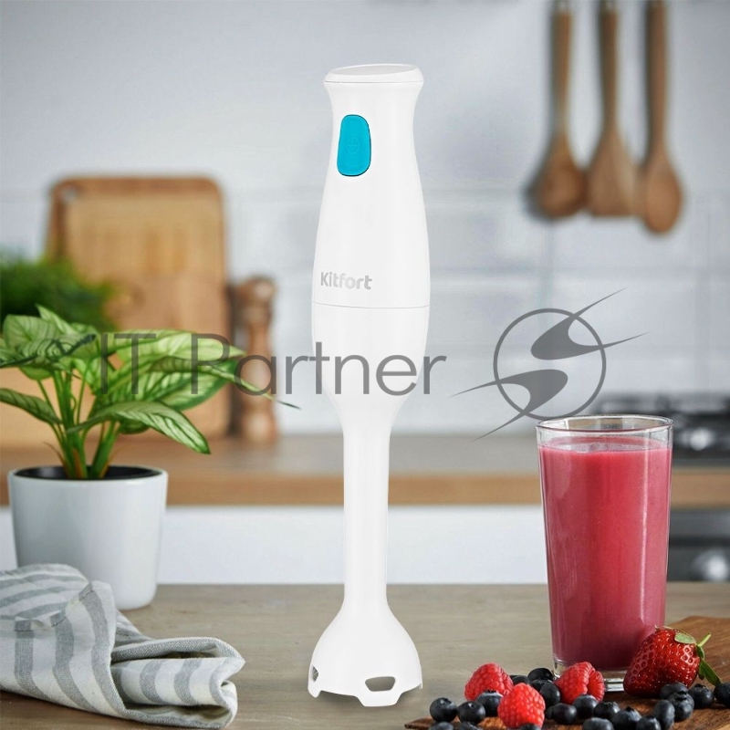 Блендер погружной Kitfort КТ-3039-3 белый/бирюзовый