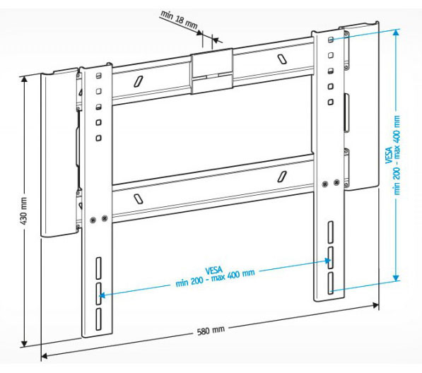 Кронштейн для телевизора Holder LCD-F4607 черный 32-65 макс.40кг настенный фиксированный