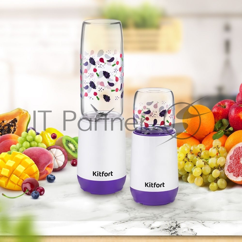 Блендер стационарный Kitfort КТ-3043-1 белый/фиолетовый