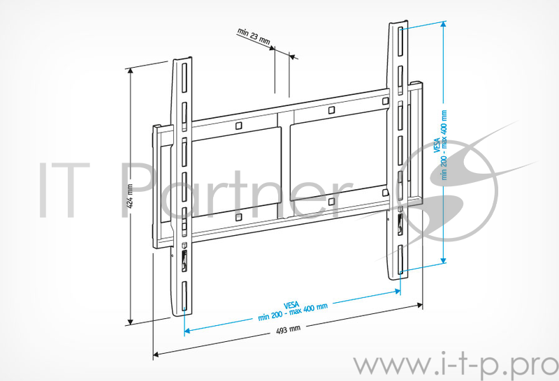 Кронштейн для телевизора Holder LCD-F4610 черный 32-65 макс.60кг настенный фиксированный