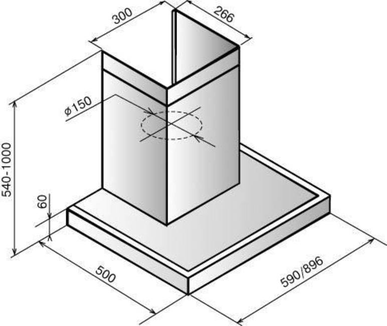 Вытяжка Elikor Опал 90Н-650-Э3Д нержавеющая сталь
