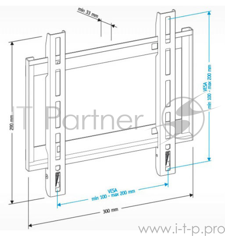 Кронштейн для телевизора Holder LCD-F2608 черный 22-47 макс.40кг настенный фиксированный