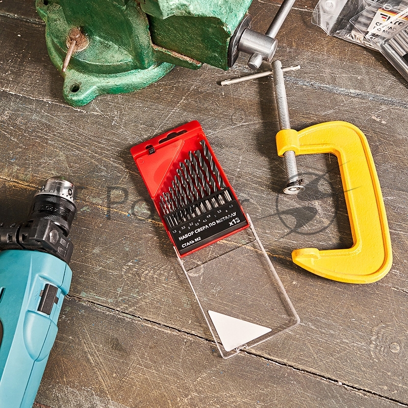 Набор сверл по металлу (HSS) диаметр 1.5-6.5 мм (13 шт.) Kranz