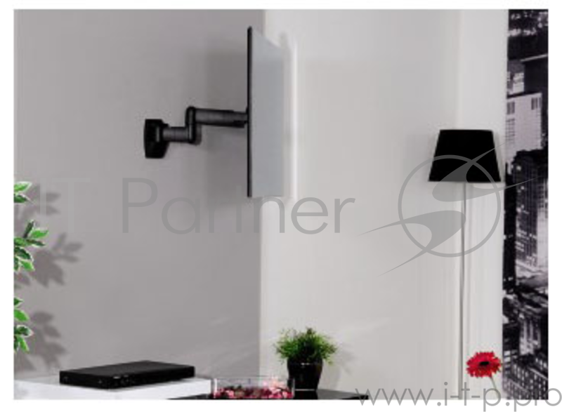 Кронштейн для телевизора Hama FULLMOTION черный 10-42 макс.20кг настенный поворот и наклон