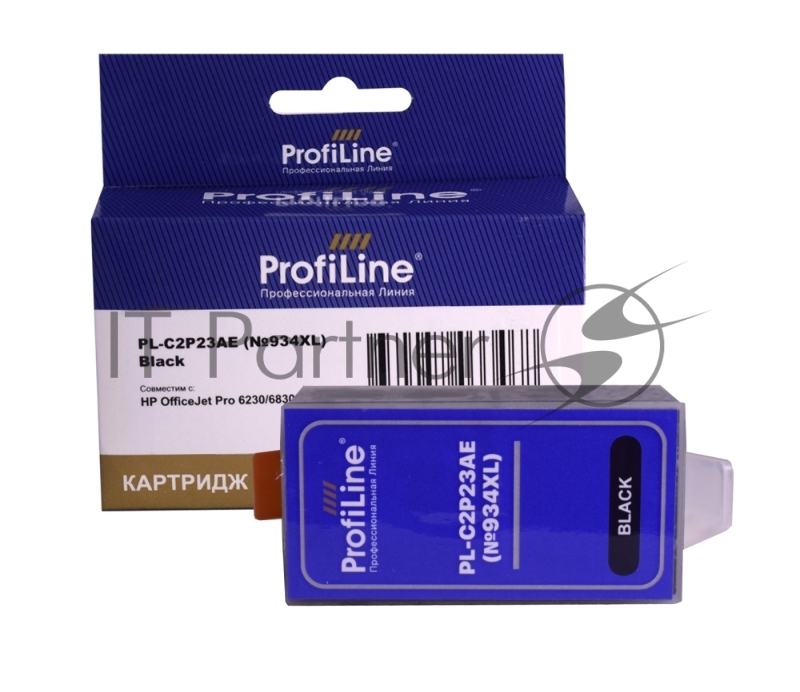 Струйный картридж PL-C2P23AE (№934XL) для принтеров HP OfficeJet Pro 6230/6830 с чернилами на водной основе Black ProfiLine