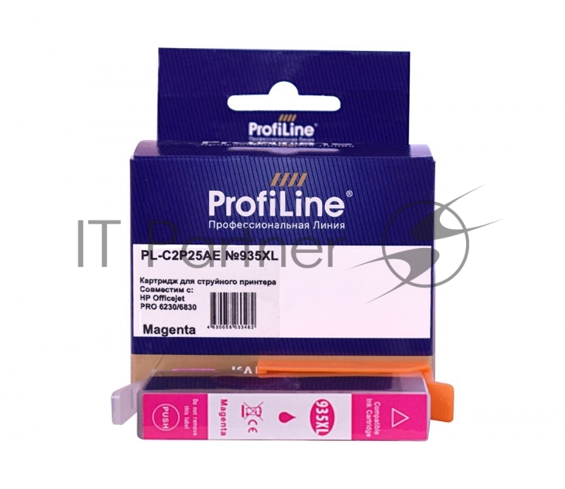 Струйный картридж PL-C2P25AE (№935XL) для принтеров HP OfficeJet Pro 6230/6830 с чернилами на водной основе Magenta ProfiLine