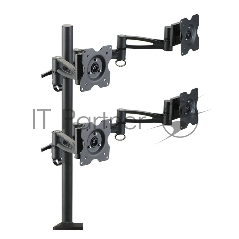 Кронштейн для мониторов ЖК Kromax OFFICE-4 черный 15-32 макс.24кг настольный поворот и наклон