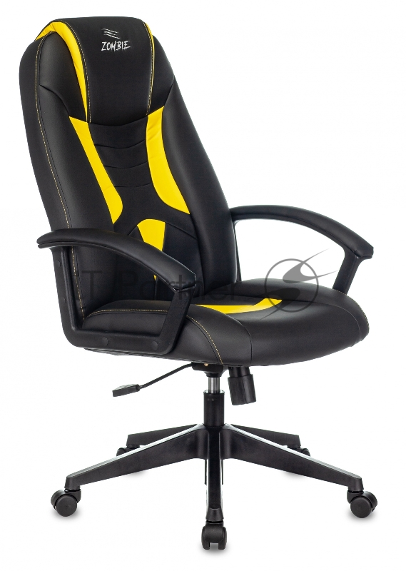 Кресло игровое Zombie 8 черный/желтый искусственная кожа крестовина пластик