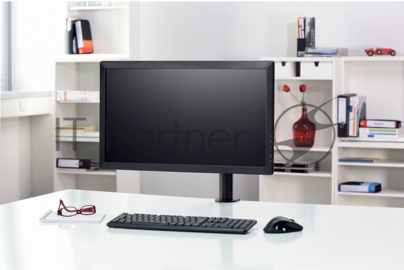 Кронштейн для мониторов ЖК Hama Fullmotion черный 10-26 макс.10кг крепление к столешнице поворот и