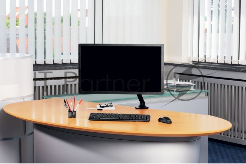 Кронштейн для мониторов ЖК Hama Fullmotion черный-26 макс.5кг крепление к столешнице поворот и накл