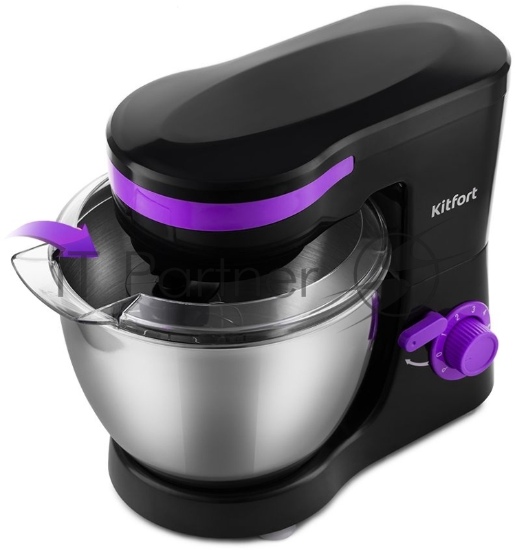Миксер планетарный Kitfort КТ-3044-1 черный/фиолетовый