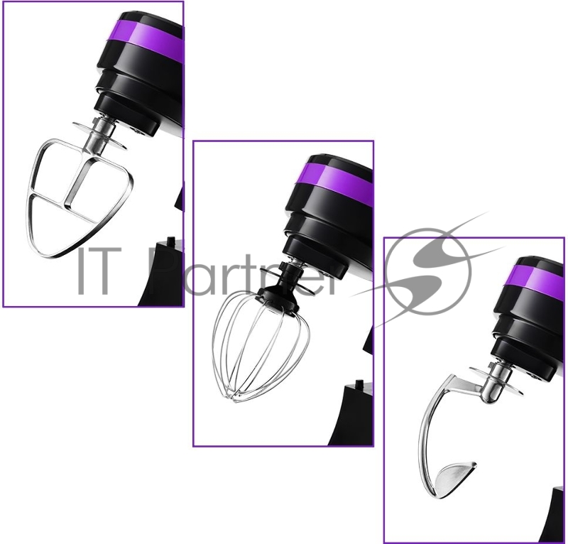 Миксер планетарный Kitfort КТ-3044-1 черный/фиолетовый