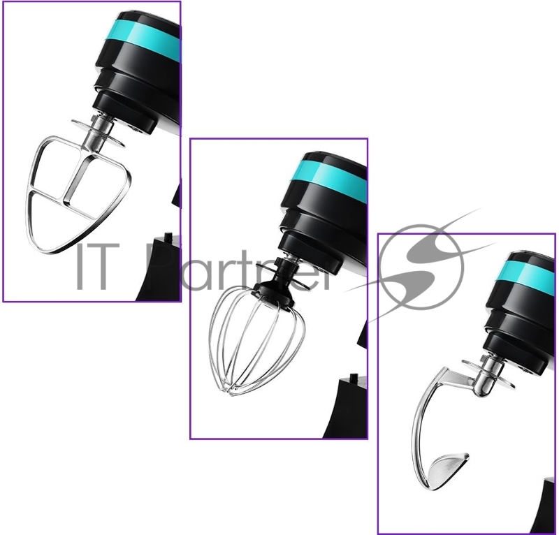 Миксер планетарный Kitfort КТ-3044-4 черный/бирюзовый