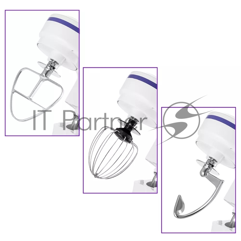 Миксер планетарный Kitfort КТ-3045-1 белый/фиолетовый