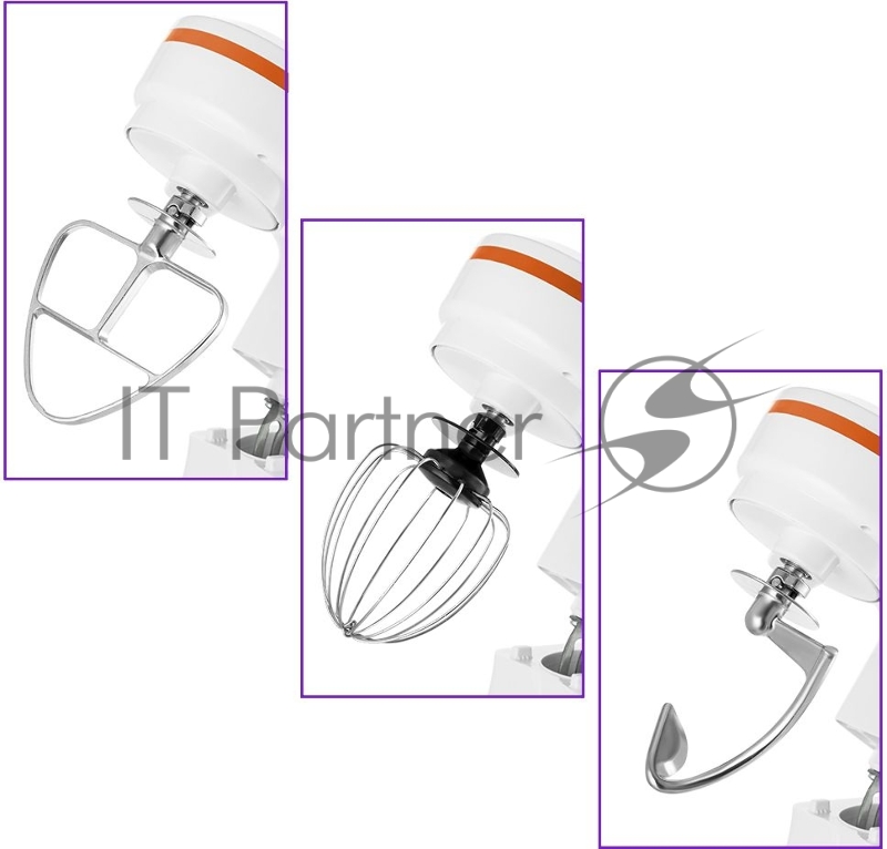 Миксер планетарный Kitfort КТ-3045-3 белый/оранжевый