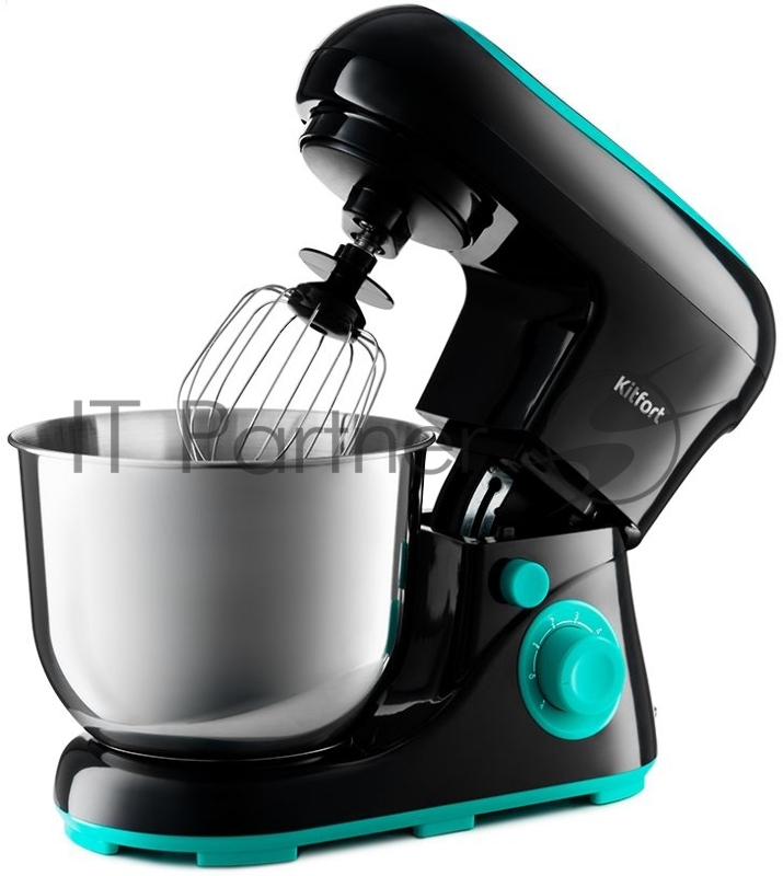 Миксер планетарный Kitfort КТ-3046-2 черный/бирюзовый