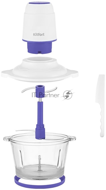 Измельчитель электрический Kitfort КТ-3050-1 белый/фиолетовый