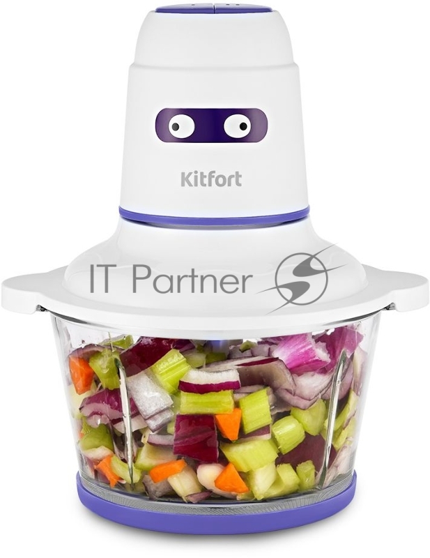 Измельчитель электрический Kitfort КТ-3050-1 белый/фиолетовый