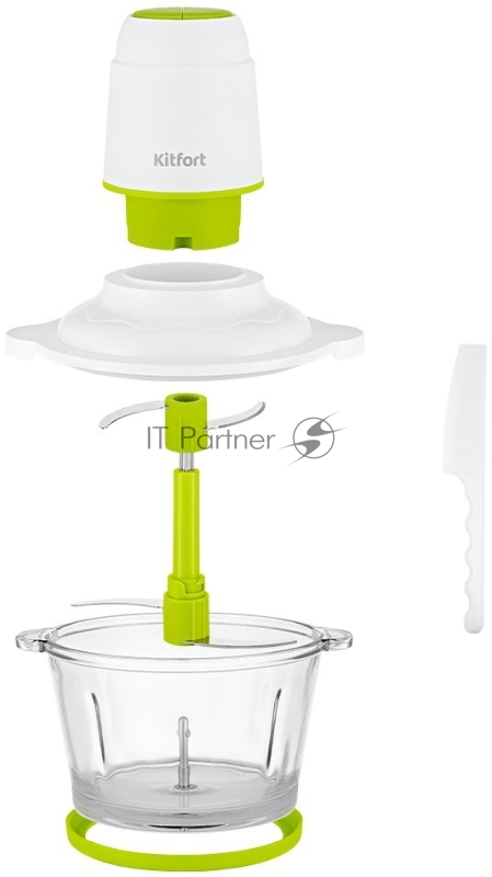Измельчитель электрический Kitfort КТ-3050-2 белый/салатовый
