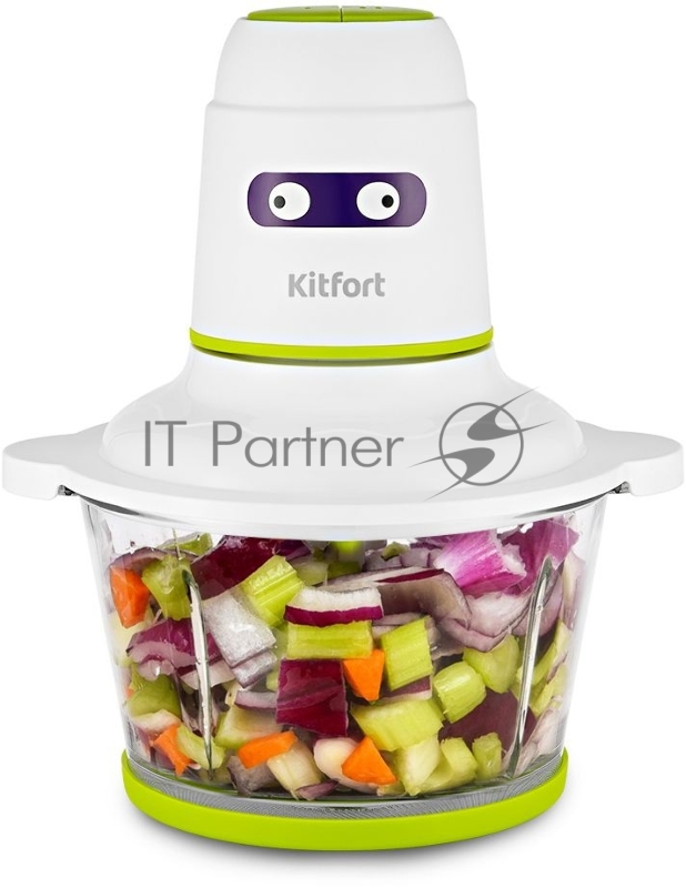 Измельчитель электрический Kitfort КТ-3050-2 белый/салатовый