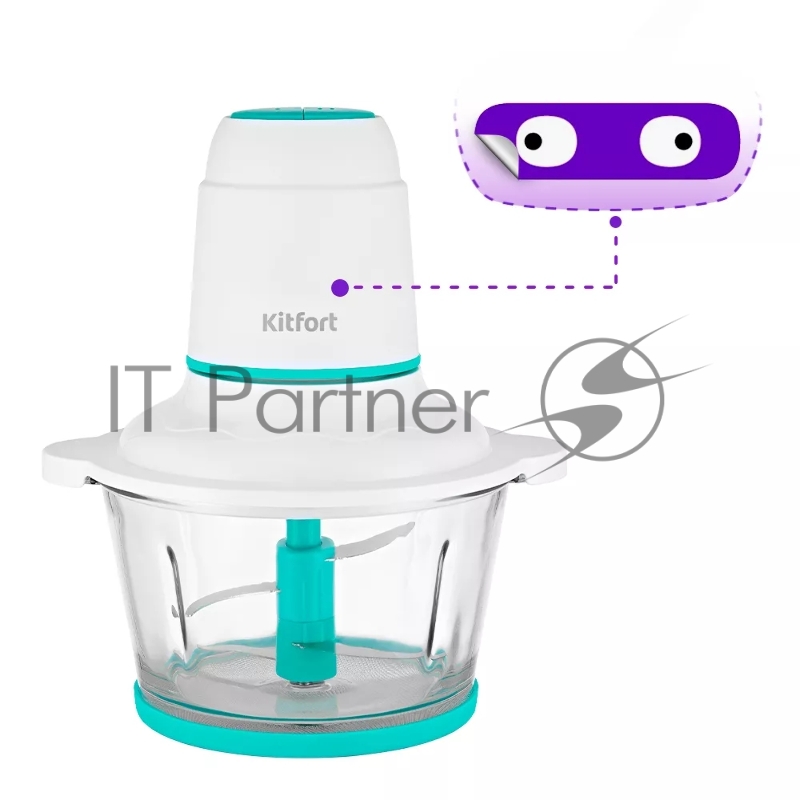 Измельчитель электрический Kitfort КТ-3050-3 белый/бирюзовый