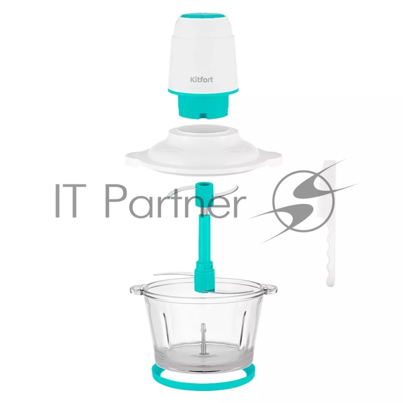 Измельчитель электрический Kitfort КТ-3050-3 белый/бирюзовый