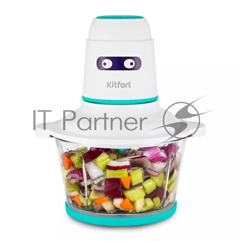 Измельчитель электрический Kitfort КТ-3050-3 белый/бирюзовый