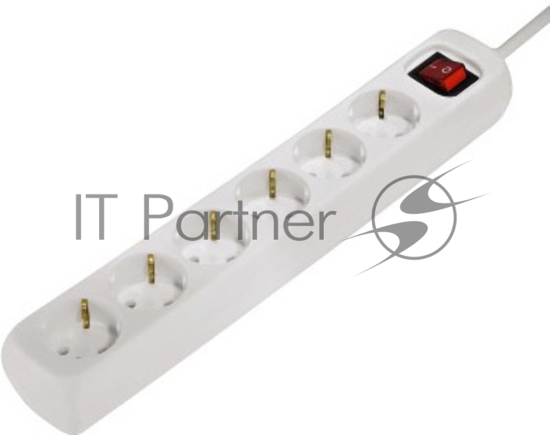 Удлинитель Hama H-30384 сетевой с выключат 6 розеток 1.4 м 3500 Вт 230В/50Гц/16А 3х1.0 кв.мм белый