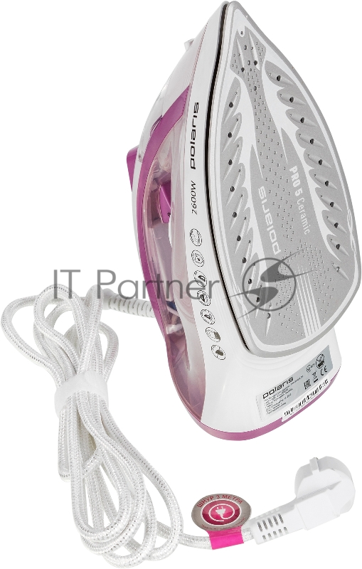 Утюг POLARIS PIR2668AK 3m белый/розовый 2600Вт