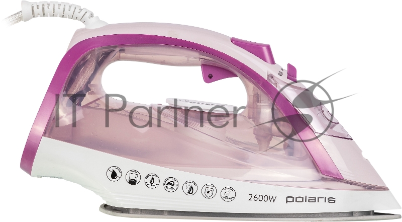 Утюг POLARIS PIR2668AK 3m белый/розовый 2600Вт