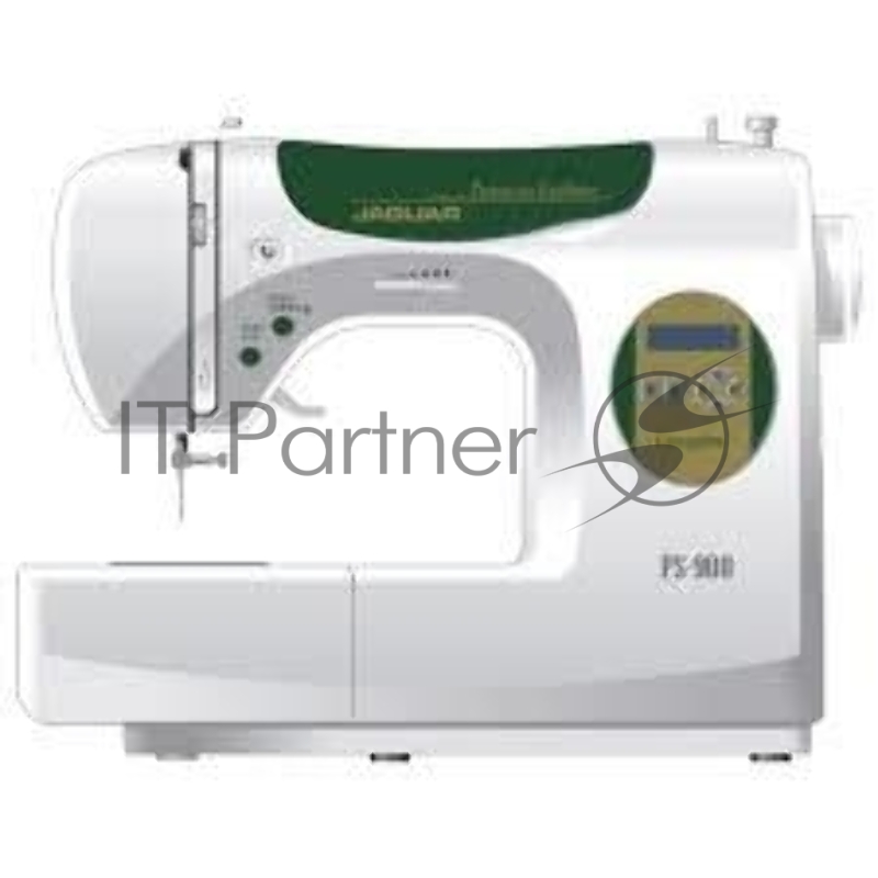 JAGUAR PS900 швейн. маш. ЖК дисплей, Кнопка Старт/Стоп, Кнопка позиции иглы, Регулятор скорости шитья, Максимальная скорость шитья 750 ст/мин, Кнопка обратного хода, Вертикальный челнок, 100 операций: 90 строчек, 1 операцию для пришивания пуговиц, 6